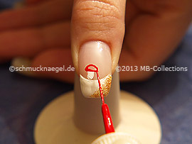 Nail art liner de color blanco y rojo