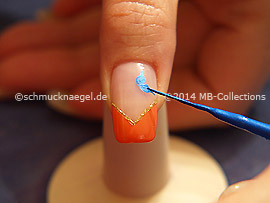 Nail art liner de color azul y rojo