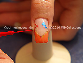 Nail art liner de color azul y rojo