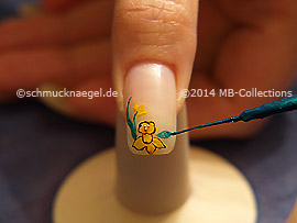 Nail art liner de color verde oscuro