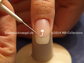 Nail art liner de color blanco