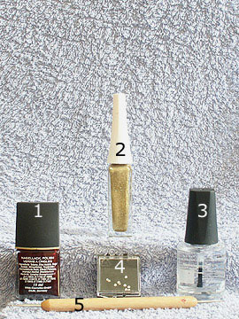 Productos para motivo de otoño en rojo oscuro - Esmalte, Piedras strass, Nail art liner, Spot-Swirl, Esmalte transparente