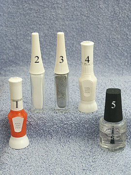 Productos para motivo de pétalos - Esmalte, Nail art pen, Nail art liner, Esmalte transparente
