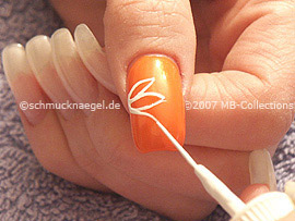 Nail art liner de color blanco