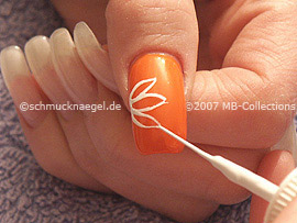 Nail art liner de color blanco