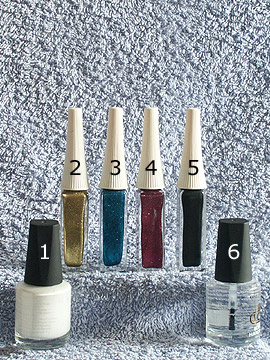 Productos para motivo de uñas francesas - Esmalte, Nail art liner, Esmalte transparente