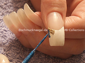 nail art liner de color azul-glitter