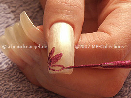 nail art liner de color fucsia-glitter
