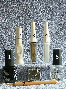Productos para motivo cobertura de uñas decoradas - Esmalte, Nail art liner, Nail art pen, Piedras strass, Spot-Swirl, Esmalte transparente