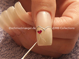 nail art liner de color blanco y plata-glitter