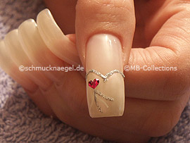 nail art liner de color blanco y plata-glitter
