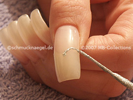 nail art liner de color plata-glitter