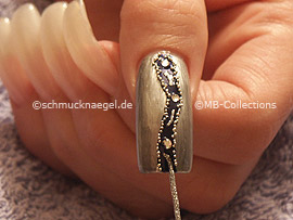 nail art liner de color plata-glitter