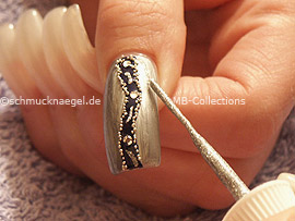 nail art liner de color plata-glitter