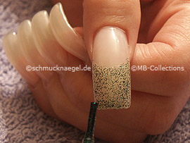 esmalte de color verde-glitter