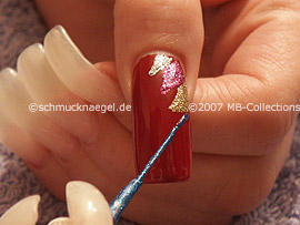 nail art liner de color oro-glitter y azul-glitter