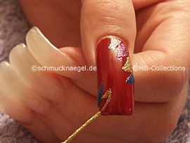nail art liner de color oro-glitter y azul-glitter