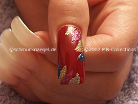 nail art liner de color lila-glitter y plata-glitter