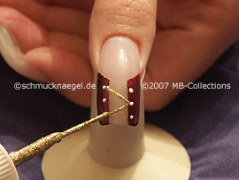 nail art liner de color oro-glitter