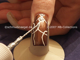nail art liner de color plata-glitter