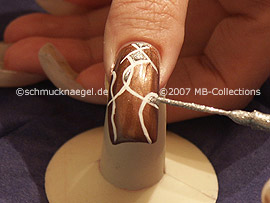 nail art liner de color plata-glitter