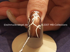 nail art liner de color plata-glitter