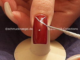 nail art liner de color plata-glitter