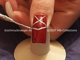 nail art liner de color plata-glitter