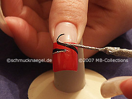 nail art liner de color plata-glitter