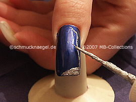 nail art liner de color plata-glitter