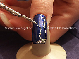 nail art liner de color plata-glitter