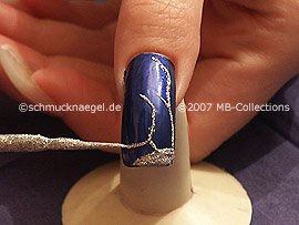 nail art liner de color plata-glitter