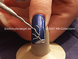 nail art liner de color plata-glitter