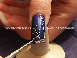 nail art liner de color plata-glitter