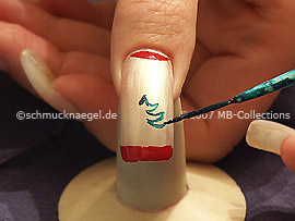 nail art liner de color verde oscuro