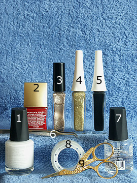 Productos para diseño con campana de navidad - Esmalte, Nail art liner, Esmalte transparente