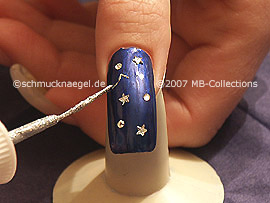 Nail art liner de color plata-Glitter
