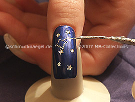 Nail art liner de color plata-Glitter