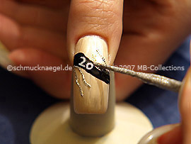 Nail art liner de color plata-Glitter