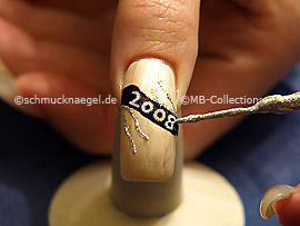 Nail art liner de color plata-Glitter