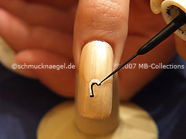 Nail art liner de color negro