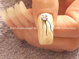 Nail art liner in the colours dark-blue, black and silver-glitter