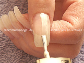 Nail polish in the colour bright beige