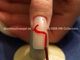 Nail lacquer in the colour red