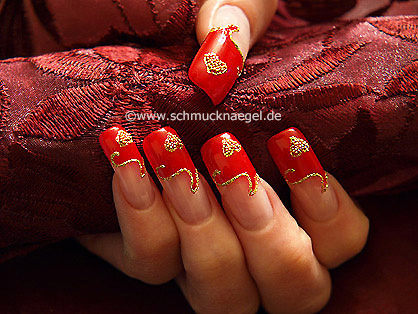 Fingernail design for Valentine day