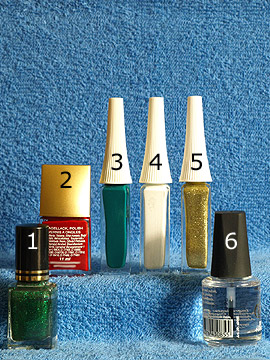 Products for Easter egg as nail art motif - Nail polish, Nail art liner, Clear nail polish