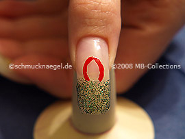 Nail lacquer in the colour red