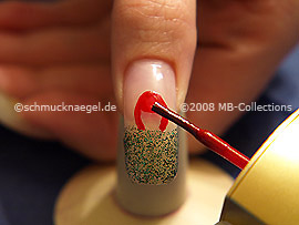 Nail lacquer in the colour red
