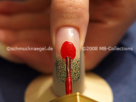 Nail lacquer in the colour red