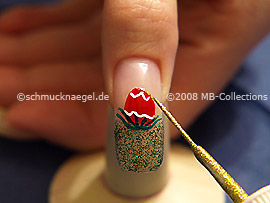 Nail art liner in the colour gold-Glitter